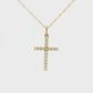 14K Yellow gold necklace with diamond set cross. J31812 - ABC Jewelry Co.