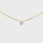 14K Yellow gold necklace with one bezel set round brilliant diamond. Item J38629 - ABC Jewelry Co. 