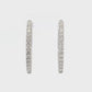 18K White gold hoop earrings set with round brilliant diamonds, item J37593 - ABC Jewelry Co.