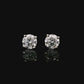 14K White gold stud earrings set with round brilliant diamonds. Item J37987 - ABC Jewelry Co. 