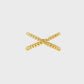 14K Yellow gold ring with crossed beaded bands. Item J35547 - ABC Jewelry Co.
