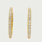 14K Yellow Gold - Diamond Hoop Earrings - J37494