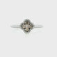 14K White Gold - Chocolate Diamond Ring With Halo - 23835