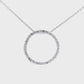 14K White gold circle pendant set with round brilliant diamonds - ABC Jewelry 