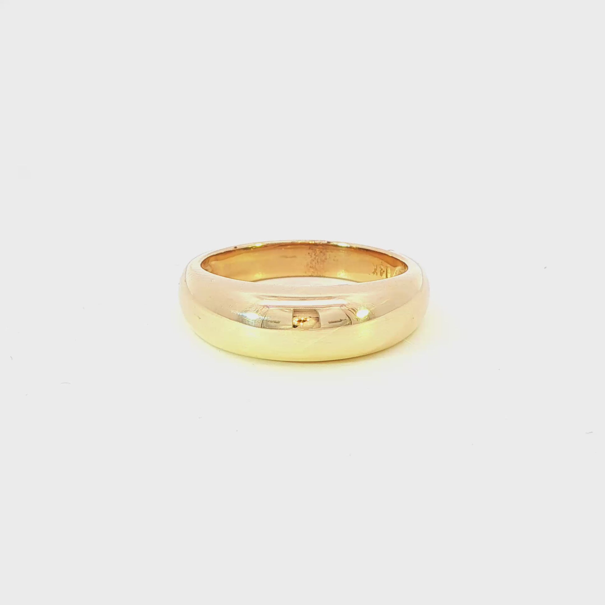 14K Yellow gold dome ring. Item J37834 - ABC Jewelry Co. 