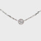 14K White gold solitaire necklace set with bezel set round brilliant diamond - ABC Jewelry Co