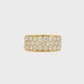 18K Yellow gold band with pavé set round brilliant diamonds. Item J38837 - ABC Jewelry Co. 