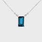 14K White Gold - Blue Topaz Necklace - J36748