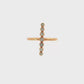 14K Rose gold ring with a vertical bar of bezel set diamonds. Item J31309 - ABC Jewelry Co. 