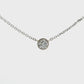 14K White gold solitaire necklace with bezel set round brilliant diamond - ABC Jewelry 