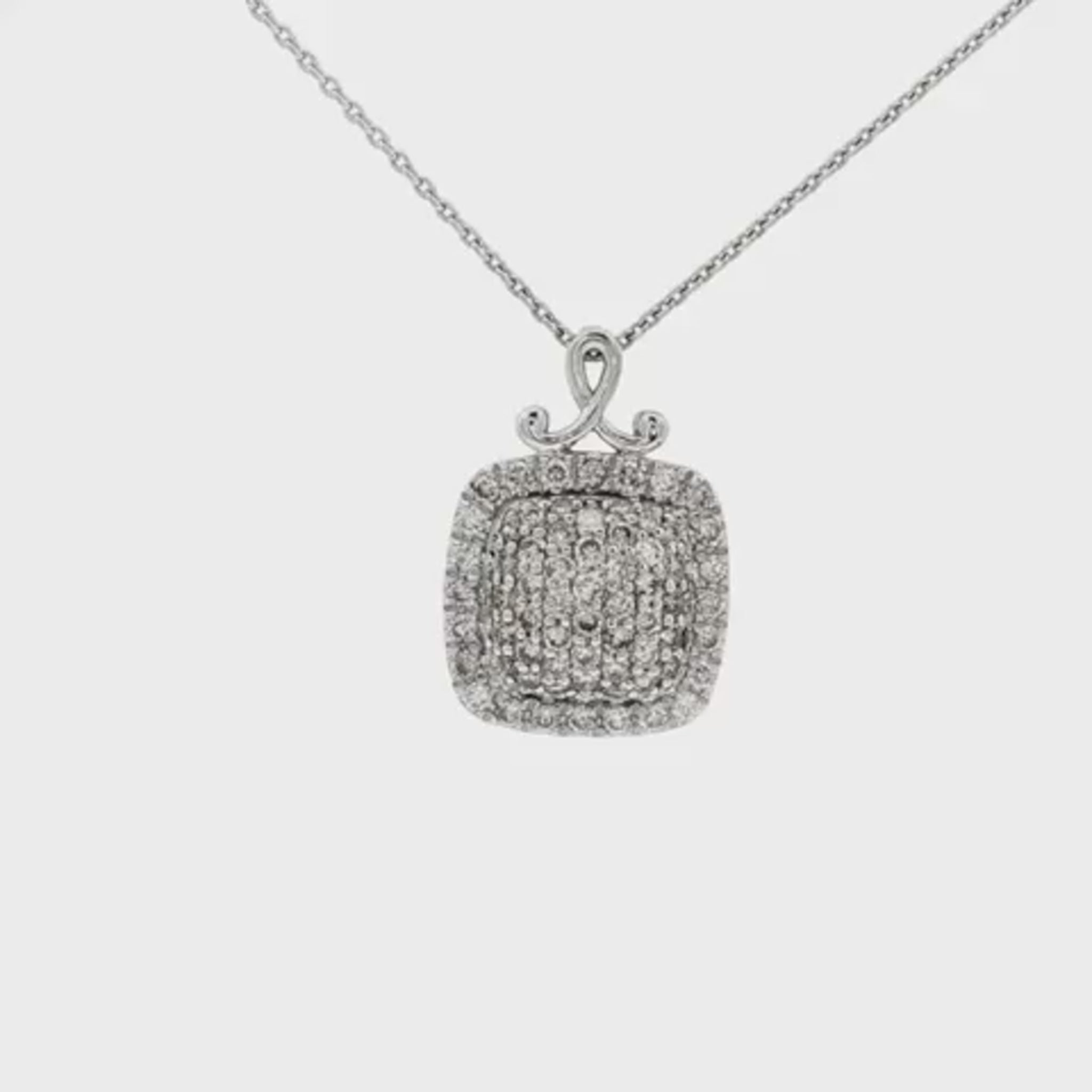 14K White gold necklace with pavé diamond pendant. Item 19733 - ABC Jewelry Co. 