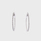 14K White gold slim hoop earrings set with round brilliant diamonds - item J34455, ABC Jewelry Co. 