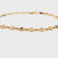 18K Yellow Gold - Diamond & Sapphire Bracelet - J38851