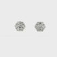18K White gold earrings with a cluster of round brilliant diamonds. Item J37097 - ABC Jewelry Co.
