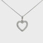 14K White gold necklace with diamond set heart pendant. Item J37962 - ABC Jewelry Co. 
