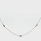 18K White gold necklace with bezel set diamonds bezel set along the chain. Item J38857 - ABC Jewelry Co. 