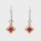 14K Yellow & White Gold - Pink Tourmaline & Diamond Earrings - J30365