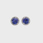 14K White Gold - Tanzanite & Diamond Earrings - J37858