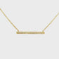 14K Yellow gold necklace with diamond set bar pendant. Item J31812 - ABC Jewelry Co. 