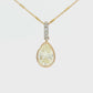 18K Two-tone pendant set with a pear shaped yellow diamond. Item #J39168 - ABC Jewelry Co. 