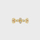 14K Yellow gold ring with a pattern of bezel set round brilliant diamonds. Item J38758 - ABC Jewelry Co. 