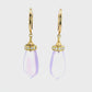 14K Yellow Gold - Lavender Moon Quartz Earrings - 24766