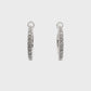 18K White gold hoop earrings set with round brilliant diamonds - item J34449, ABC Jewelry Co. 
