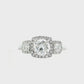 18K White Gold - Halo Ring - 24556