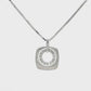 14K White gold pendant with inner circle of diamonds. Item 22607 - ABC Jewelry Co.