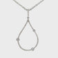 14K White gold teardrop pendant with 3 round bezel set stones - ABC Jewelry 