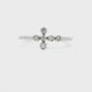 14K White gold ring with asymmetrical bezel set round diamonds. Item J34457 - ABC Jewelry Co