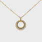 18K Yellow gold circular pendant set with round brilliant diamonds graduating in size. Item J36228 - ABC Jewelry Co. 