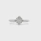 18K White gold ring with cluster of round brilliant diamonds. Item 16288 - ABC Jewelry Co. 