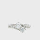 18K White Gold - Diamond Split Prong Ring - 25070