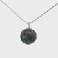 14K White Gold - Hand Carved Black Pearl Pendant - J30217