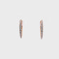 18K Rose gold hoop earrings set with round brilliant diamonds. Item 24948 - ABC Jewelry Co