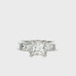14K White Gold - Three Stone Ring - J31008