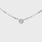 14K White gold necklace with bezel set round diamond - ABC Jewelry 