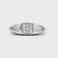 18K White gold marquise shaped dome ring with square clusters of round brilliant diamonds. Item 22256 - ABC Jewelry Co. 