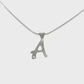 Sterling silver necklace with initial "A" pendant, set with 1 round brilliant diamond. Item 21189 - ABC Jewelry Co.