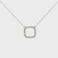 14K White gold necklace with square shape diamond pendant. Item J37268 - ABC Jewelry Co.