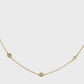 18K Yellow gold necklace with bezel set round brilliant diamonds set along the chain. Item J38856 - ABC Jewelry Co. 