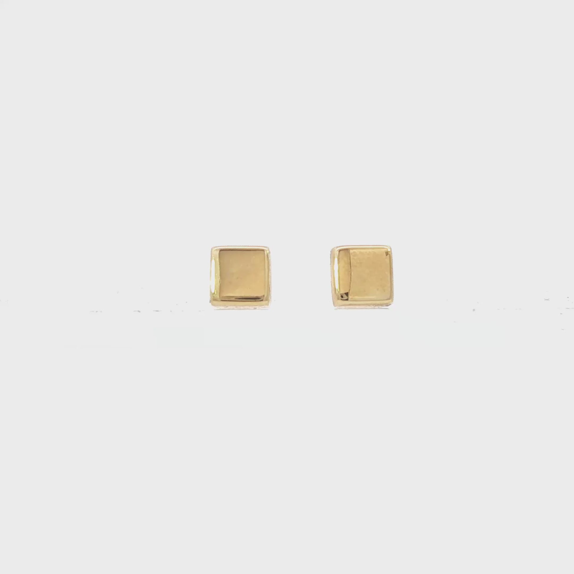 14K Yellow gold square studs. Item J34298 - ABC Jewelry Co. 