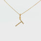 14K Yellow Gold - Diamond Set Initial Necklace - J38614