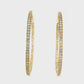 18K Yellow Gold - Diamond Hoop Earrings - J34870