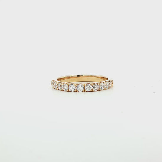 14K Yellow gold band set with round brilliant diamonds. Item J39113 - ABC Jewelry Co.