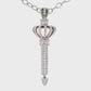 14K White gold key pendant set with round brilliant diamonds, item 19452 - ABC Jewelry Co