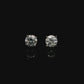 14K White gold stud earrings set with round brilliant diamonds. Item J39014 - ABC Jewelry Co. 