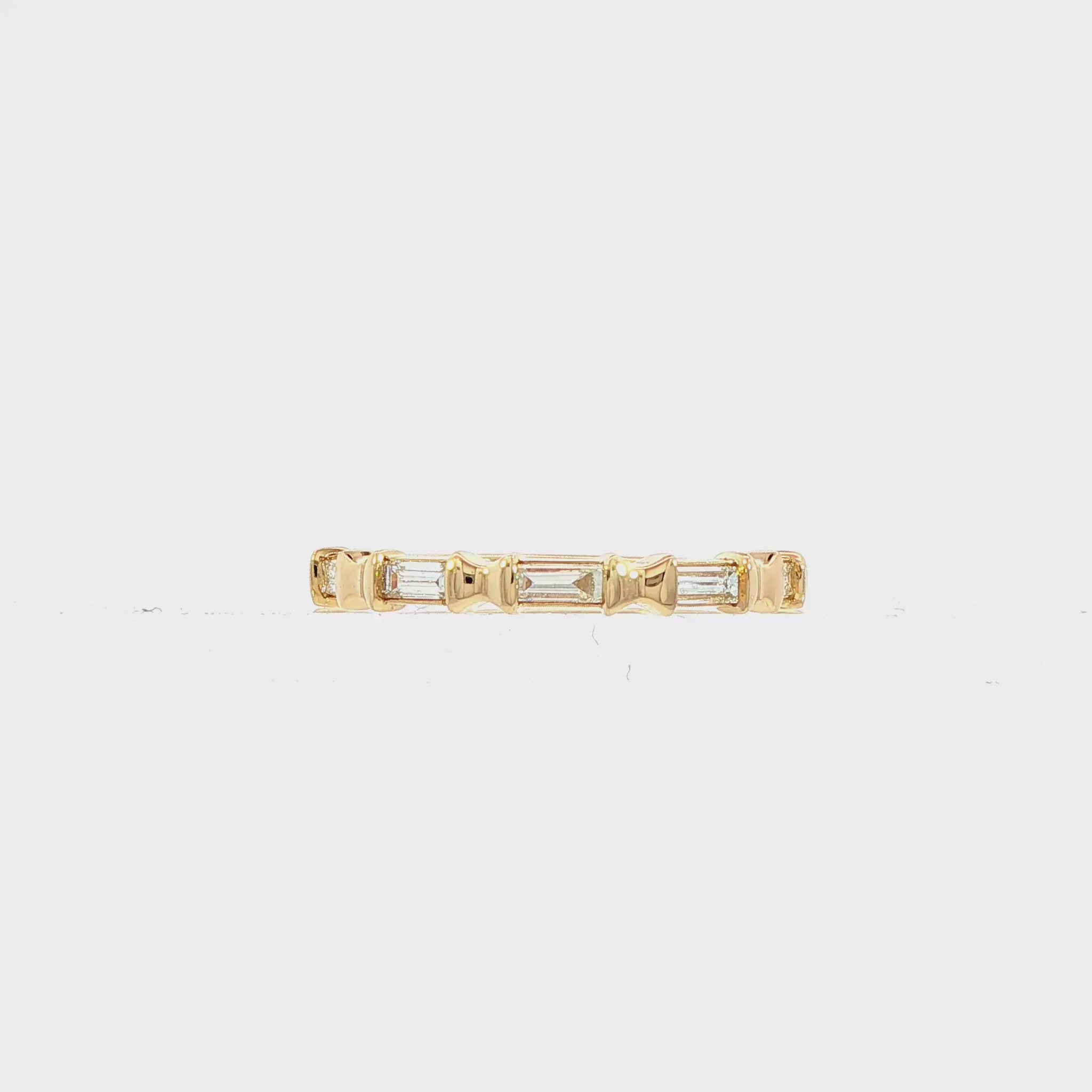 14K Yellow gold baguette diamond band. Item J38832 - ABC Jewelry Co.