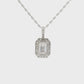 14K White Gold - Diamond Halo Pendant - J38339
